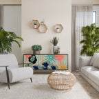 KANAGAWA BEAUTY Aparador de 3 Portas em Acabamento Preto