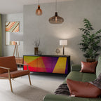 VIVID GEOMETRY Aparador de 3 Portas em Acabamento Preto