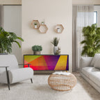 VIVID GEOMETRY Aparador de 3 Portas em Acabamento Preto