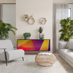 VIVID GEOMETRY Aparador de 3 Portas em Acabamento Preto