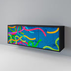 STREAMER TANGLE 3-Door Sideboard in Black Finish