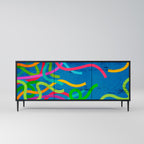 STREAMER TANGLE 3-Door Sideboard in Black Finish