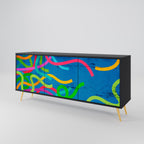 STREAMER TANGLE 3-Door Sideboard in Black Finish
