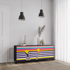 TONE COLLAPSE 3-Door Sideboard in Black Finish