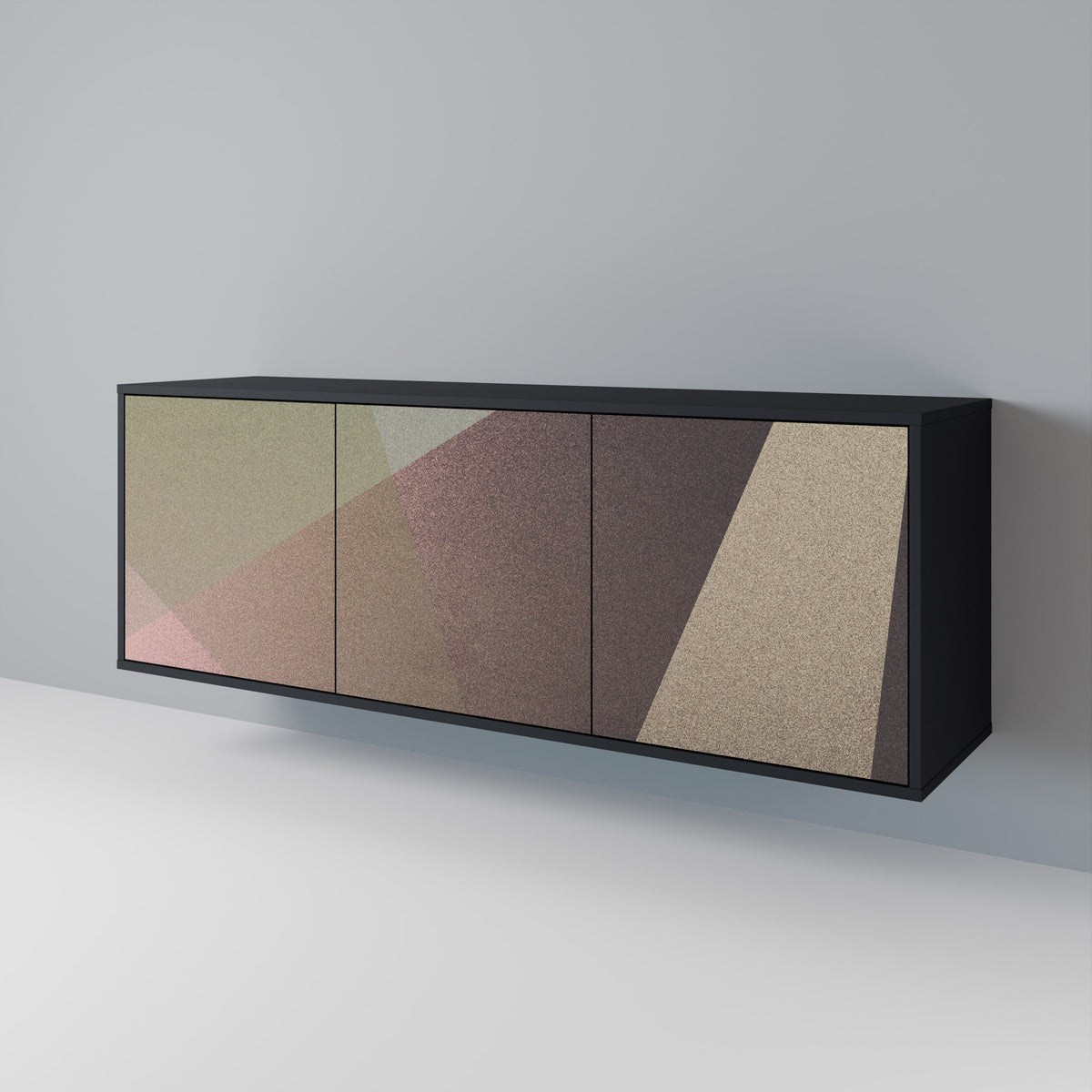 BEIGE GEOMETRY Aparador de 3 Portas