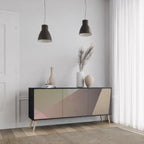 BEIGE GEOMETRY 3-Door Sideboard in Black Finish