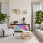 BRIGHT GEOMETRY Aparador de 3 Portas em Acabamento Preto