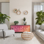 IRREGULAR PINK 3-Door Sideboard in Black Finish