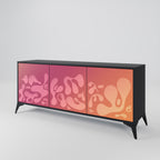 IRREGULAR PINK 3-Door Sideboard in Black Finish