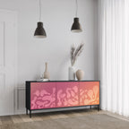 IRREGULAR PINK 3-Door Sideboard in Black Finish