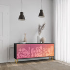 IRREGULAR PINK 3-Door Sideboard in Black Finish