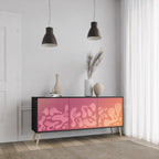 IRREGULAR PINK 3-Door Sideboard in Black Finish