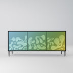 IRREGULAR BLUE 3-Door Sideboard in Black Finish