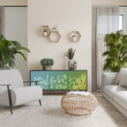 IRREGULAR BLUE 3-Door Sideboard in Black Finish