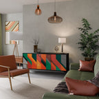 MAKESHIFT ARTISTRY Aparador de 3 Portas em Acabamento Preto