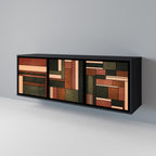 FIGURES OF NATURE Aparador de 3 Portas em Acabamento Preto