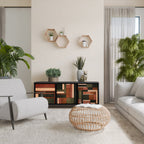 FIGURES OF NATURE Aparador de 3 Portas em Acabamento Preto