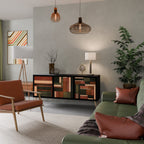 FIGURES OF NATURE Aparador de 3 Portas em Acabamento Preto