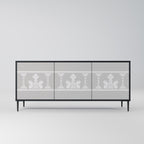 THAI GRAY Aparador de 3 Portas em Acabamento Preto