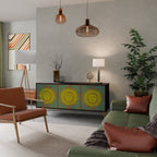 SUNSHINE EULOGY Aparador de 3 Portas em Acabamento Preto