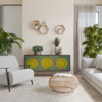 SUNSHINE EULOGY Aparador de 3 Portas em Acabamento Preto