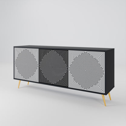 POLYGON ILLUSION 3-Door Sideboard