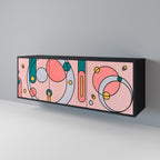 GOSSAMER ECHOES Aparador de 3 Portas em Acabamento Preto