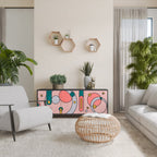 GOSSAMER ECHOES Aparador de 3 Portas em Acabamento Preto