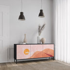 LUMINOUS SUNLIGHT Aparador de 3 Portas em Acabamento Preto