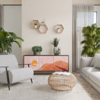 LUMINOUS SUNLIGHT Aparador de 3 Portas em Acabamento Preto