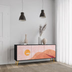 LUMINOUS SUNLIGHT Aparador de 3 Portas em Acabamento Preto