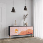 LUMINOUS SUNLIGHT Aparador de 3 Portas em Acabamento Preto