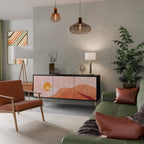 LUMINOUS SUNLIGHT Aparador de 3 Portas em Acabamento Preto