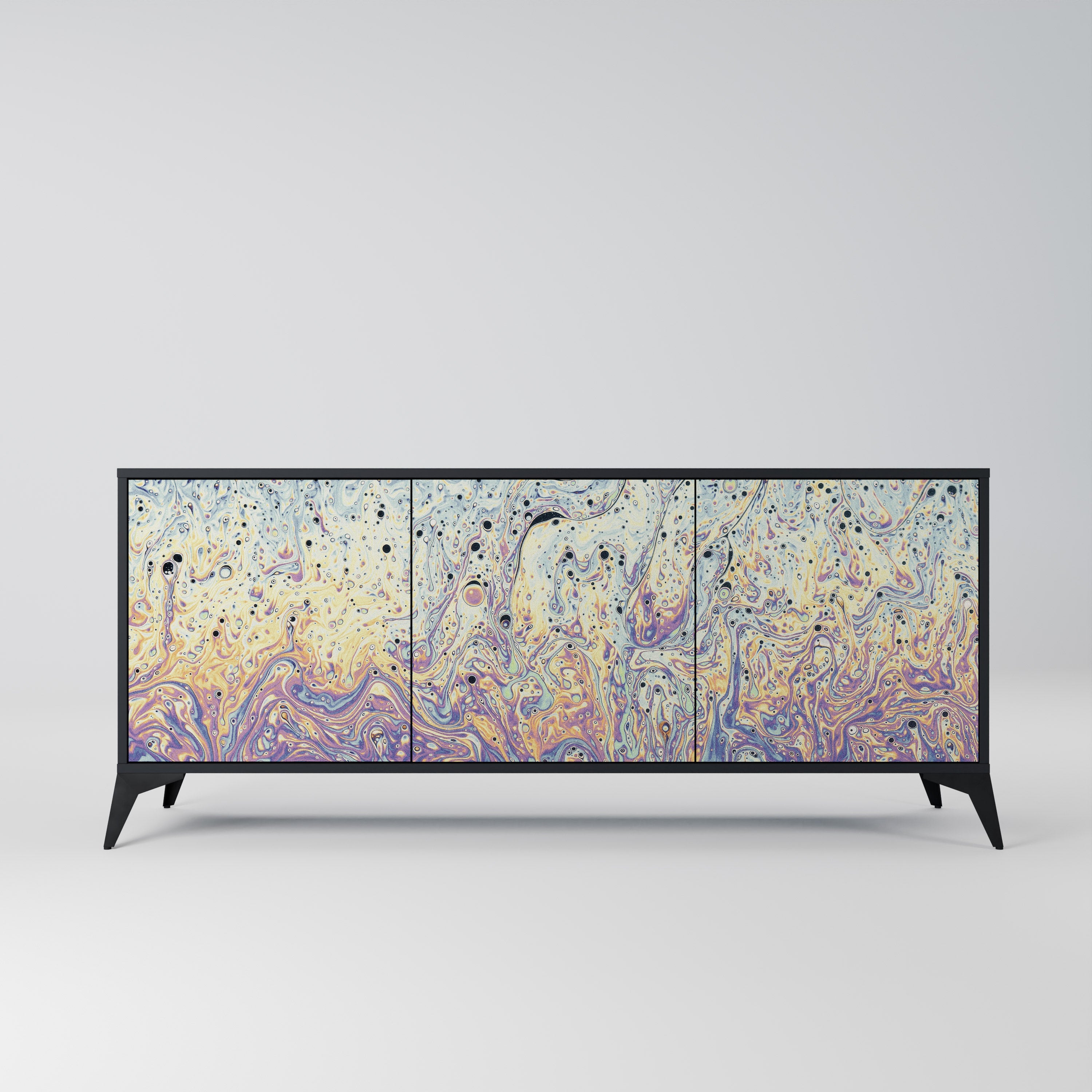 MOSAIC OF COLORS Aparador de 3 Portas em Acabamento Preto