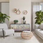 MOSAIC OF COLORS Aparador de 3 Portas em Acabamento Preto