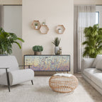 MOSAIC OF COLORS Aparador de 3 Portas em Acabamento Preto