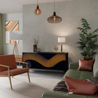 HOLLOW TIME 3-Door Sideboard in Black Finish