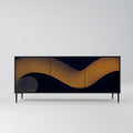 HOLLOW TIME 3-Door Sideboard in Black Finish
