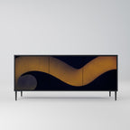 HOLLOW TIME 3-Door Sideboard in Black Finish