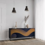 HOLLOW TIME 3-Door Sideboard in Black Finish