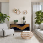 HOLLOW TIME 3-Door Sideboard in Black Finish