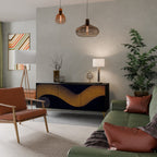 HOLLOW TIME 3-Door Sideboard in Black Finish