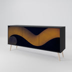 HOLLOW TIME 3-Door Sideboard in Black Finish