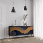 HOLLOW TIME 3-Door Sideboard in Black Finish