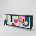 COOL STORY 3-Door Sideboard in Black Finish