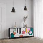 COOL STORY 3-Door Sideboard in Black Finish