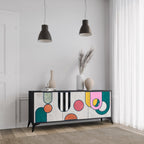 COOL STORY 3-Door Sideboard in Black Finish