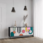COOL STORY 3-Door Sideboard in Black Finish