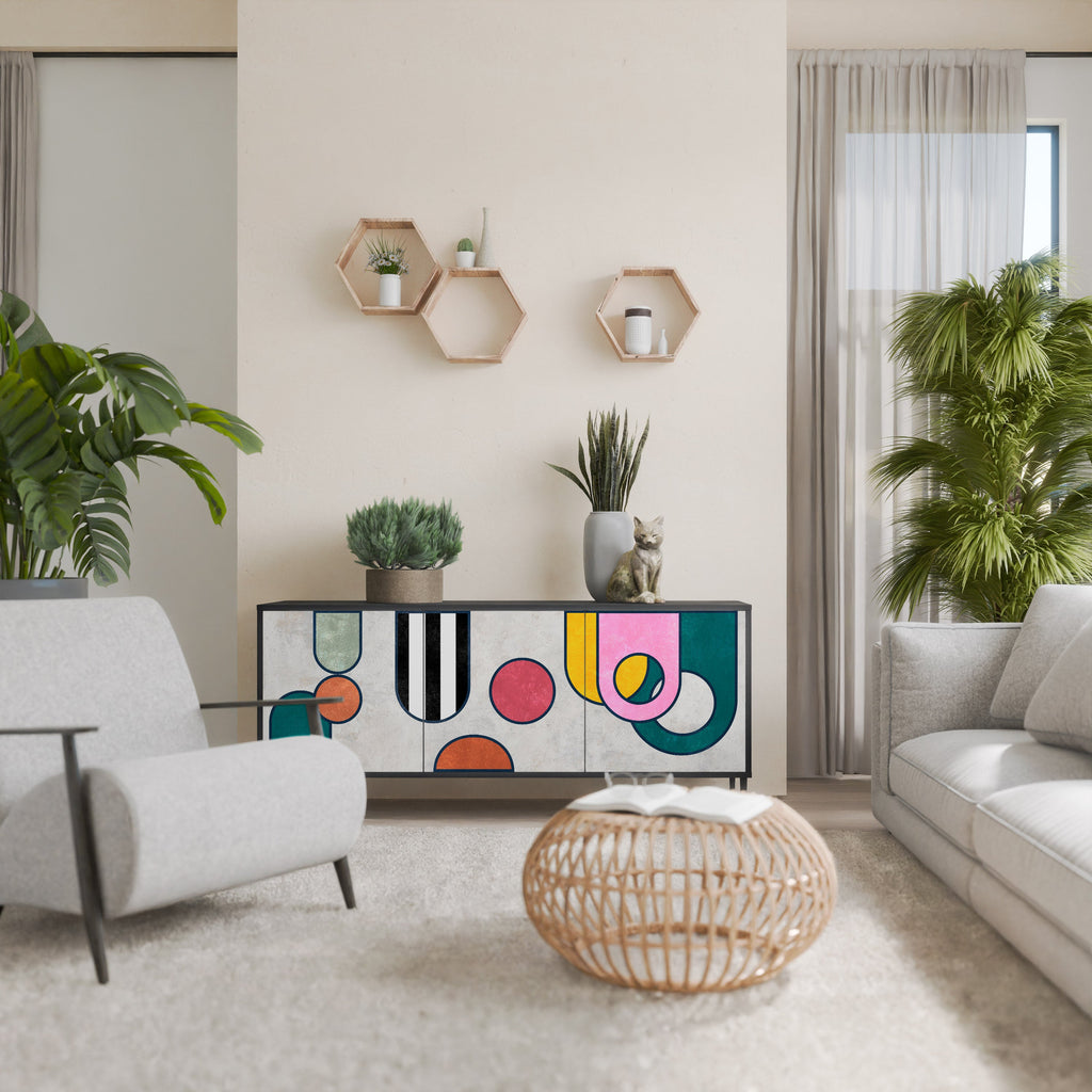 COOL STORY 3-Door Sideboard in Black Finish