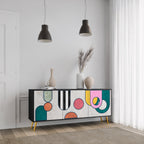 COOL STORY 3-Door Sideboard in Black Finish